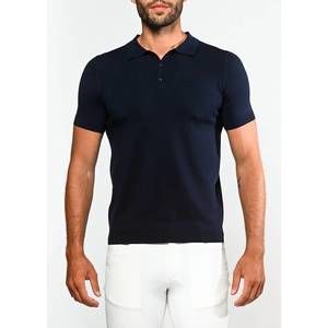 NEW POSTMARC 3-button knit polo shirt in navy